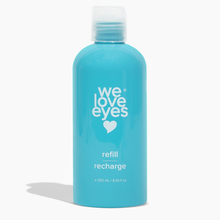Load image into Gallery viewer, A turquoise bottle labeled 'we love eyes' with text indicating it is a 250mL Tea Tree Eyelid Foaming Cleanser Refill.