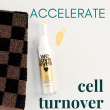 Load image into Gallery viewer, Skincare product with text 'Accelerate cell turnover' on a checkered towel background