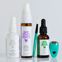 Load image into Gallery viewer, Collection of 'we love eyes' eye care products on a light gray background
