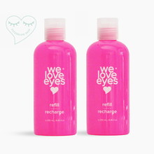 Load image into Gallery viewer, Two pink bottles labeled 'we love eyes' on a white background

