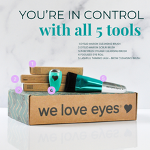 Load image into Gallery viewer, Eyelash care products with 'we love eyes' box on a white background
